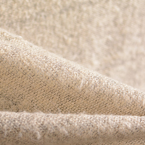 Brushed Nylon Stretch Chunky Knit Fabric, 220 gsm, 155 cm — Beige