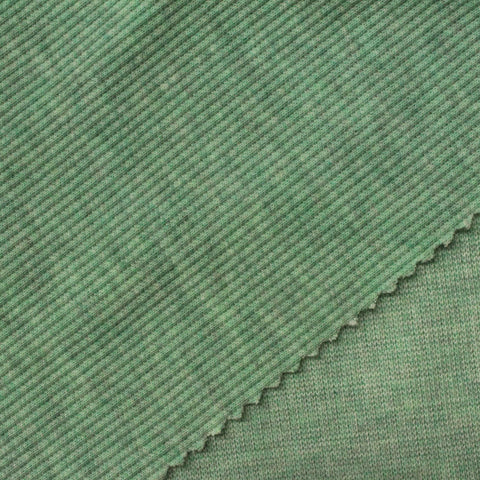 Green Heathered-Marl Rib Knit, Poly-Cotton