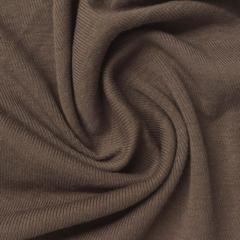 Brown Rib Knit, Cotton-Poly