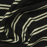 Cream Horizontal-Stripe Jersey Knit, Poly-Viscose — photo 2