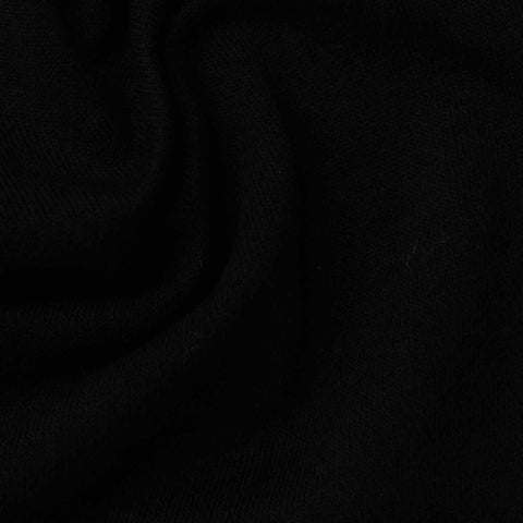 100% Cotton French Terry Fabric, 190 gsm, 185 cm — Black