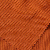 Cotton Viscose Blend Stretch Rib Knit Fabric, 320 gsm — Orange — photo 2