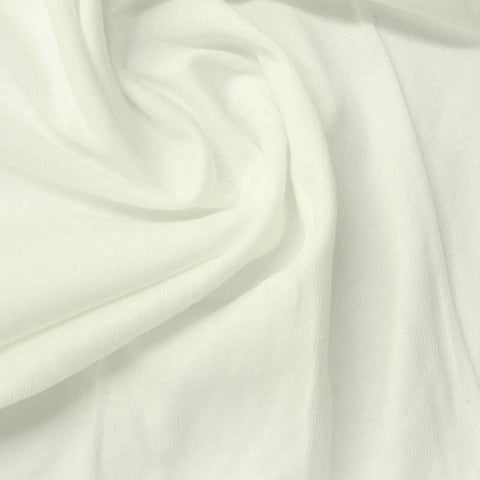 100% Cotton Jersey Knit Fabric, 158 gsm, 176 cm — White