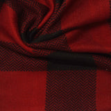 Plaid Brushed Polyester Stretch Chunky Knit Fabric, 170 gsm, 160 cm — Red — photo 2