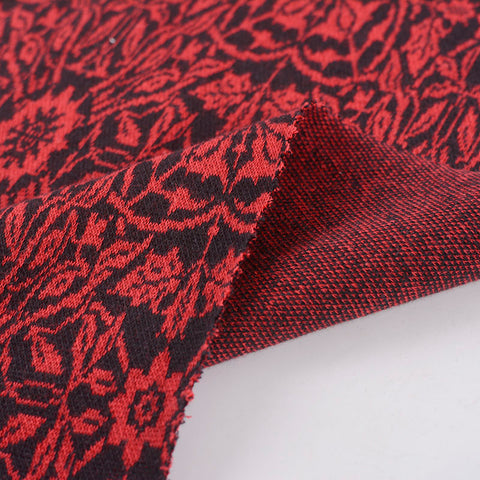 Red Floral Jacquard, Cotton