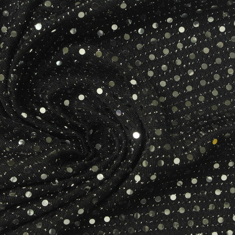 Silver Dots Knit, Polyester, 200 gsm