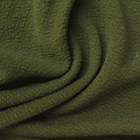 Olive Green Tone-on-Tone Interlock Knit, Polyester