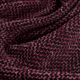 Dark Red Fine-Chevron Jersey Knit, Polyester — photo 2