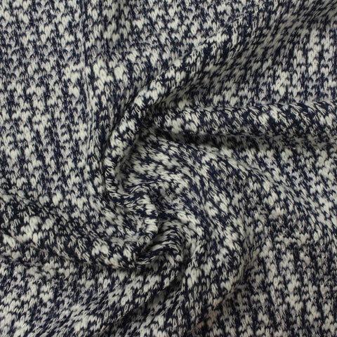Dark Blue Marl Chunky Knit, Cotton-Poly, 151 gsm