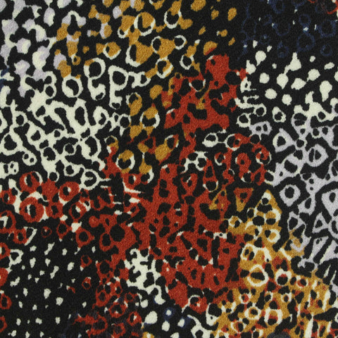Black Abstract-Animal Print Linen-Look, Polyester