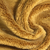 Polyester Stretch Sherpa Fleece Fabric, 400 gsm, 170 cm — Khaki — photo 2