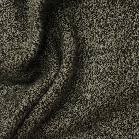Black Marl French Terry, Cotton-Poly, 350 gsm