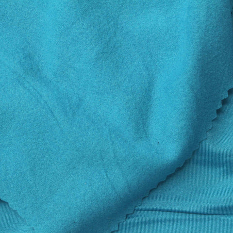 Brushed Polyester Stretch Milk Silk Knit Fabric, 180 gsm, 159 cm — Blue