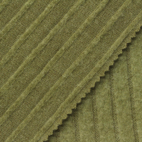 Polyester Stretch Rib Knit Fabric, 217 gsm, 159 cm — Green