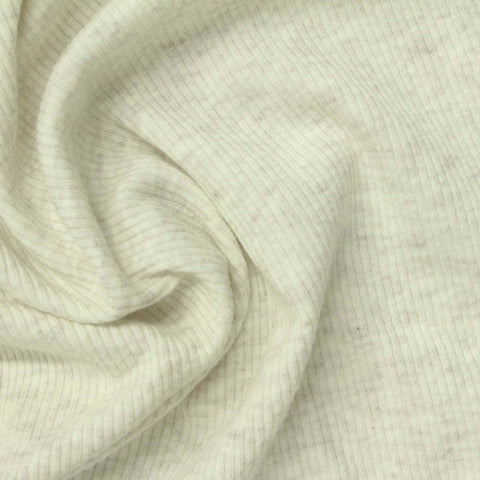 Light Cream Marl Rib Knit, Cotton-Modal