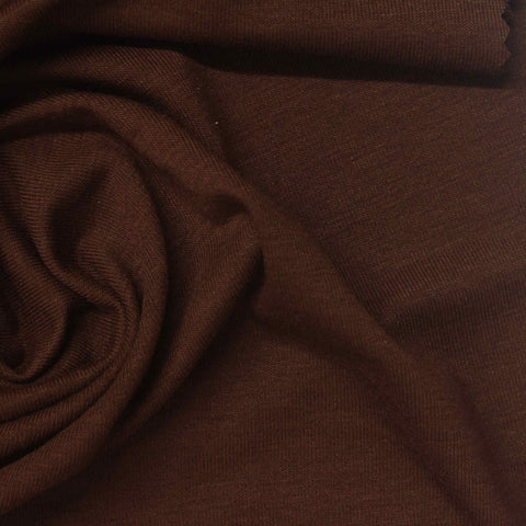 Polyester Cotton Stretch Jersey Knit Fabric, 160 gsm, 160 cm — Brown