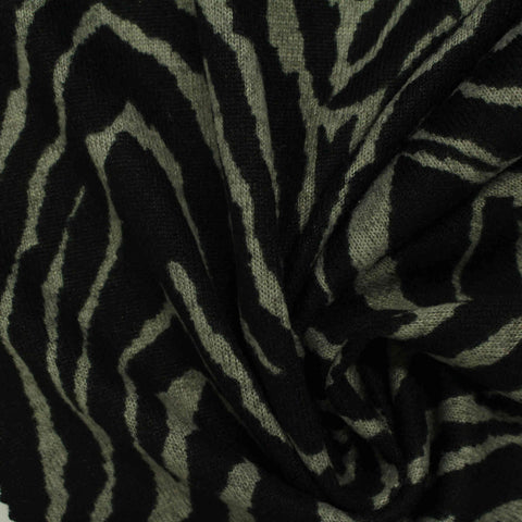 Black Zebra Knit, Polyester, 167 gsm