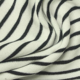 Black Horizontal-Stripe Scuba Knit, Poly-Viscose — photo 2