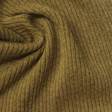 Brushed Polyester Stretch Rib Knit Fabric, 280 gsm, 150 cm — Khaki — photo 2