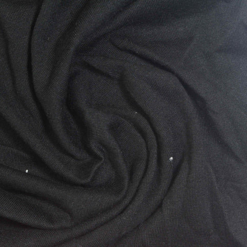 Polyester Cotton Jersey Knit Fabric, 150 gsm, 180 cm — Black