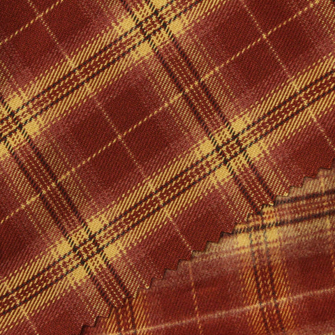 Red Plaid Woven, Poly-Viscose, 285 gsm, 150 cm, ref EF-265193