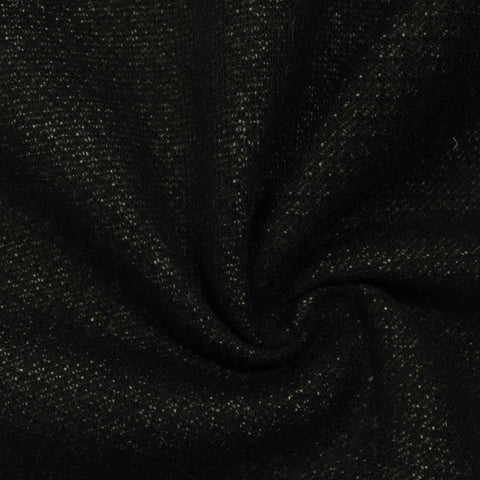 Black Marl Rib Knit, Polyester, 350 gsm