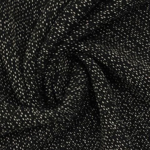 Black Marl French Terry, Polyester, 370 gsm