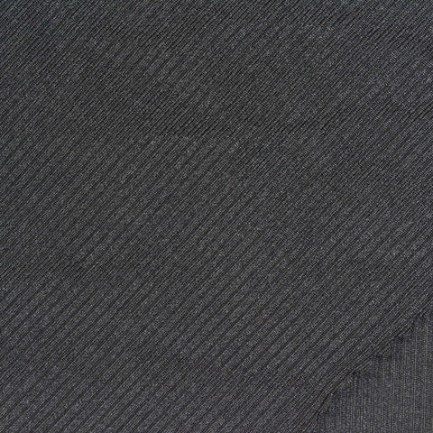 Polyester Stretch Rib Knit Fabric, 170 gsm, 158 cm — Grey