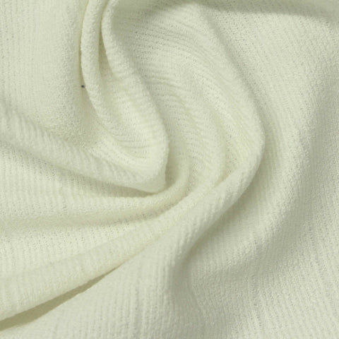 Jacquard Polyester Viscose Knit Fabric, 290 gsm, 176 cm — White