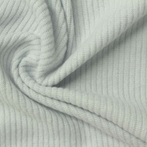 Brushed Polyester Viscose Stretch Rib Knit Fabric, 181 gsm, 172 cm — Green