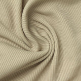 Polyester Cotton Stretch Rib Knit Fabric, 262 gsm, 130 cm — Beige — photo 2