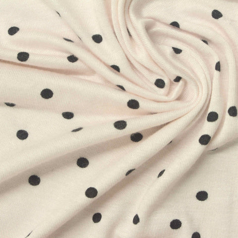 Black Dots Jersey Knit, Viscose