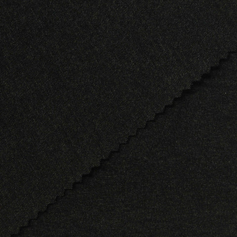 Heather Viscose Nylon Stretch Ponte Knit Fabric, 460 gsm, 180 cm — Black