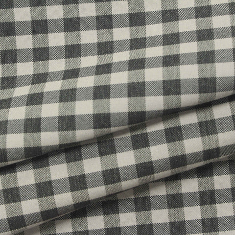 Charcoal Check Oxford, Poly-Cotton