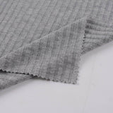Viscose Acrylic Stretch Rib Knit Fabric, 161 gsm — Grey — photo 2