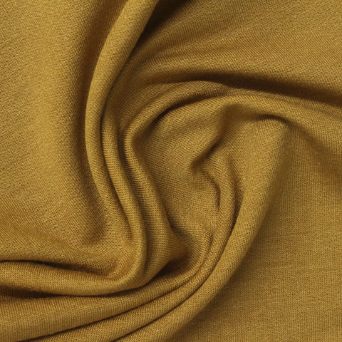 Brushed Modal Polyester Stretch French Terry Fabric, 280 gsm, 168 cm — Khaki