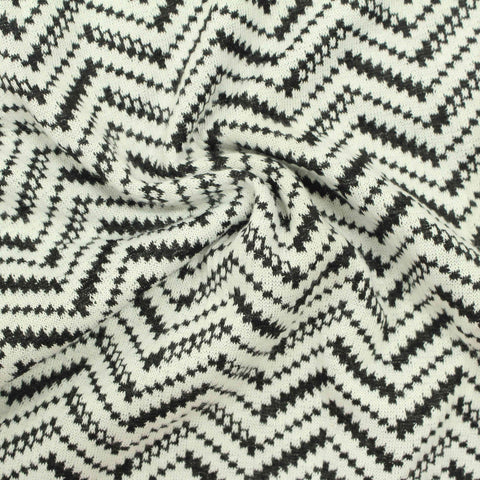 Black Zigzag Jacquard, Polyester, 206 gsm