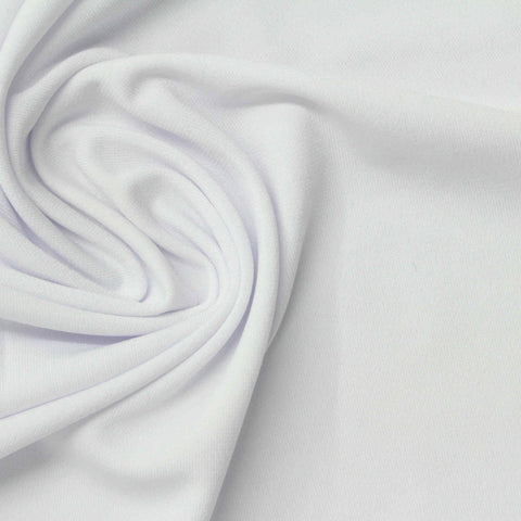 Polyester Stretch ITY Knit Fabric, 230 gsm, 160 cm — White