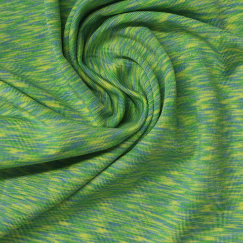 Green Marl Jersey Knit, Polyester, 150 gsm, 140 cm