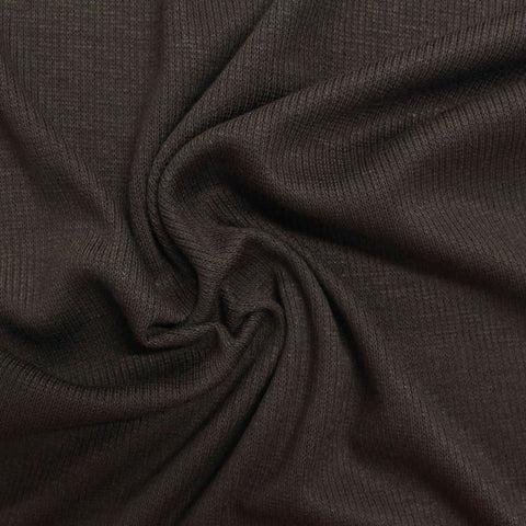 Dark Brown Marl Rib Knit, Viscose