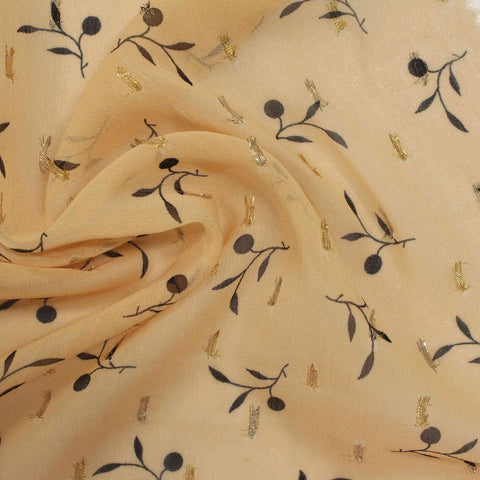 Gold Branches Chiffon, Polyester
