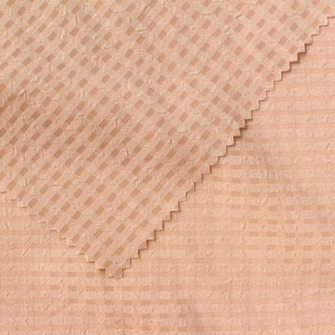 Peach Horizontal-Stripe Chiffon, Polyester