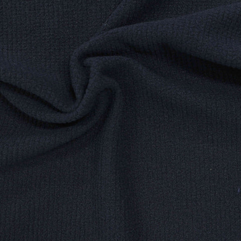 Dark Navy Mini-Grid Waffle Knit, Polyester