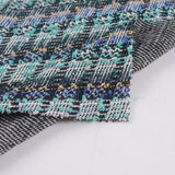 Black Textured-Plaid Interlock Knit, Polyester — photo 2