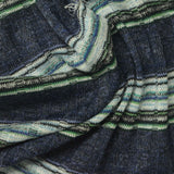 Dark Blue Horizontal-Stripe Rib Knit, Poly-Viscose — photo 2