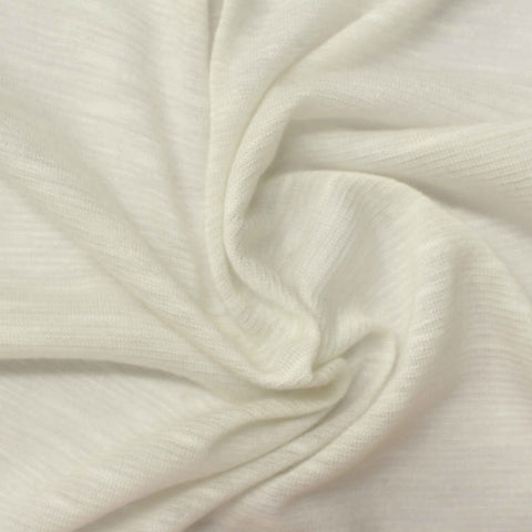 Slub Polyester Viscose Jersey Knit Fabric, 100 gsm, 165 cm — Beige