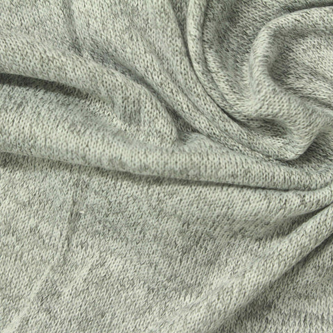 Heather Grey Marl Jersey Knit, Polyester, 190 gsm