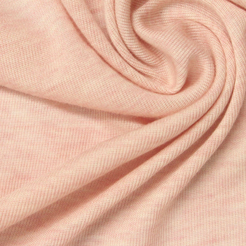 Light Pink Marl Rib Knit, Tencel Lyocell-Acrylic