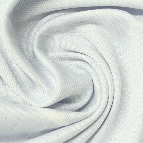 100% Polyester Birdseye Knit Fabric, 155 gsm, 180 cm — White