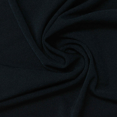100% Polyester Piqué Knit Fabric, 290 gsm, 165 cm — Black